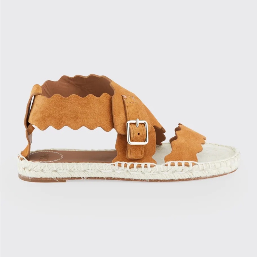 Chloe Lauren Wrap Suede Espadrille Sandals